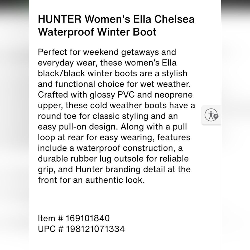 Hunter Ella Chelsea Waterproof Boots- Black/Black Shiny PVC - Picture 4 of 8